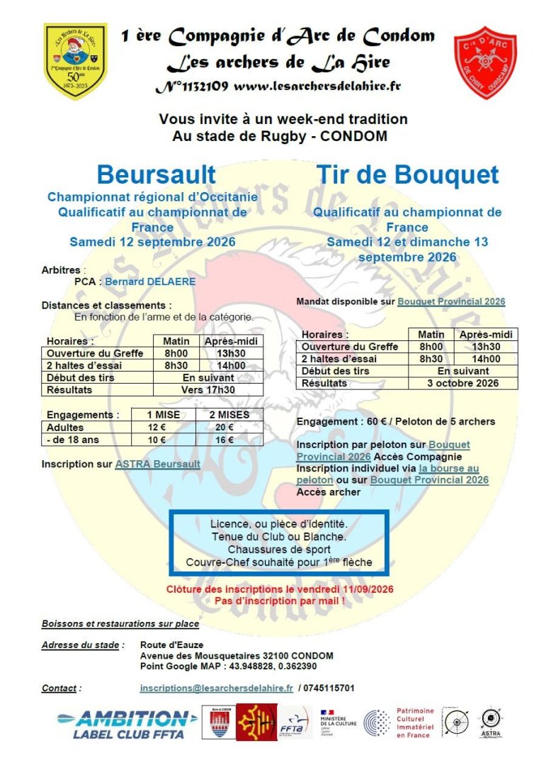 12 & 13 Septembre Beursault et Bouquet !